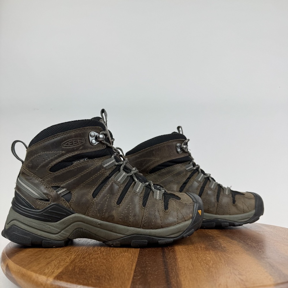 Mens Keen Gypsum Leather Mid Athletic Waterproof Hiking Boots Shoes Size 8 D GUC